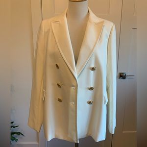 Cotton Traders brand from UK white double breasted blazer